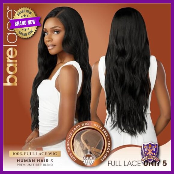 Human Hair Blend Full Lace Wig Glueless Preplucked Hairline Blend] BTLLSSH Hair Loose Bouncy Wave Lace Front Wig Human  main image 4
